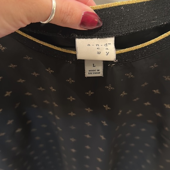 Large A New Day Black and Gold Blouse - Picture 2 of 3